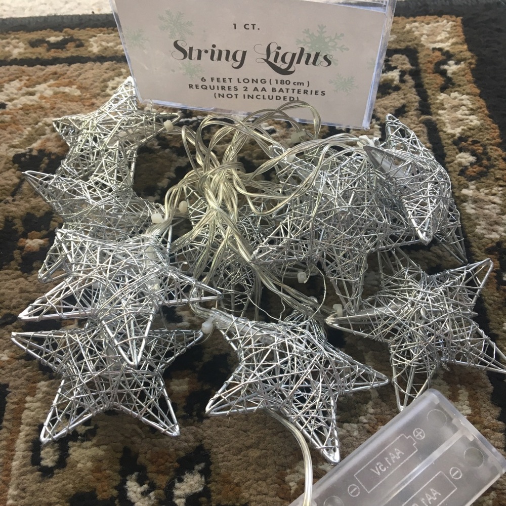 Silver Stars String Lights